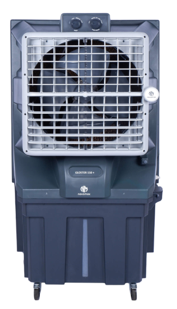 gloster 150+ (grey, gloster 150 l air cooler with powerful air throw, honeycomb cooling & auto swing technology) gloster 150+ (grey, gloster 150 l air cooler with powerful air throw, honeycomb cooling & auto swing technology)