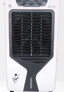novamax kazer 75 l heavy duty desert air cooler with high density honeycomb cooling pads, 4 ways air deflection, powerful air thow & 3 speed control with ice chamber (white)