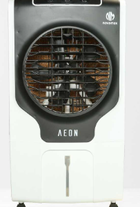 novamax aeon 85 l heavy duty portable desert air cooler with anti bacterial honeycomb cooling pads, auto swing with 3 speed control & auto water refill technology (black)