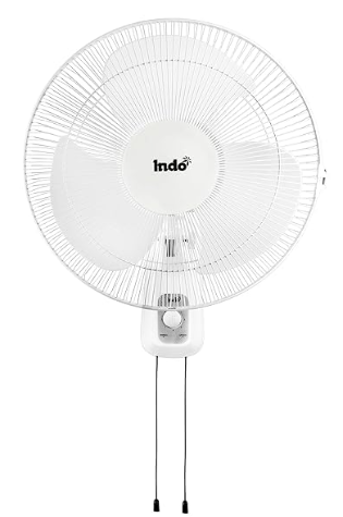 Indo Alpha Series 400 mm Sweep Size 110 W Wall Fan in White, ALPHA-16-WHITE Indo Alpha Wall Fan 400mm