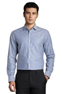 Louis Philippe Men's Blue Striped Formal Shirt | Luxury 2026 Collection Louis Philippe Men's Blue Striped Formal Shirt for Executive Office Wear