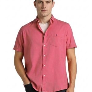 Louis Philippe Mens Pink Slim Fit Shirt - Pure Cotton
