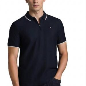 Louis Philippe Mens Navy Turtleneck T-Shirt - Slim Fit