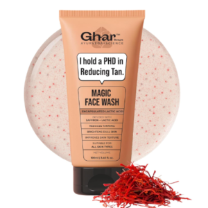 Ghar Soaps De-Tan Face Wash 100ml with Saffron for Bright and Glowing Skin
