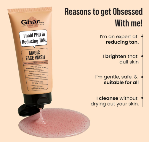 Ghar Soaps De-Tan Face Wash | For Tan Reducing, Brightening & Glowing Skin | With Sandalwood, Saffron, Coconut Oil & Goat milk | For All Skin Types | 100ml (Pack of 1) Ghar Soaps De-Tan Face Wash | For Tan Reducing, Brightening & Glowing Skin | With Sandalwood, Saffron, Coconut Oil & Goat milk | For All Skin Types | 100ml (Pack of 1) - Image 5
