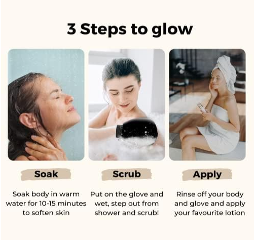 Ghar Soaps Exfoliating Gloves For Dead Skin Body, Black | Loofah for Women/Loofah for Men | Gentle On Skin | Easy To Use | Scrub Gloves | All Dead Skin Cells, Blackheads, Impurities, Sustainable Ghar Soaps Exfoliating Gloves For Dead Skin Body, Black | Loofah for Women/Loofah for Men | Gentle On Skin | Easy To Use | Scrub Gloves | All Dead Skin Cells, Blackheads, Impurities, Sustainable - Image 4