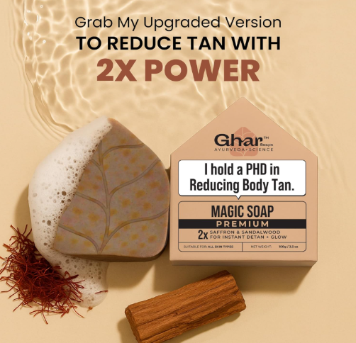 Ghar Soaps Premium Magic Soap with 2× Saffron for Effective Tan Reduction, Extra Exfoliation and Deep Hydration | Brightens, Smoothens & Softens Skin with Coconut Oil | Suitable for All Skin Types & Genders Ghar Soaps Premium Magic Soap with 2× Saffron for Effective Tan Reduction, Extra Exfoliation and Deep Hydration | Brightens, Smoothens & Softens Skin with Coconut Oil | Suitable for All Skin Types & Genders - Image 2
