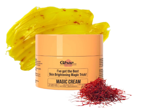 Magic Moisturizing Cream with Saffron & Niacinamide for De-Tan, Moisturizing, Skin Brightening & hydrating | For Men & Women | Suitable For All Skin Type | 50g Ghar Soaps Magic Moisturizing Cream with saffron and niacinamide