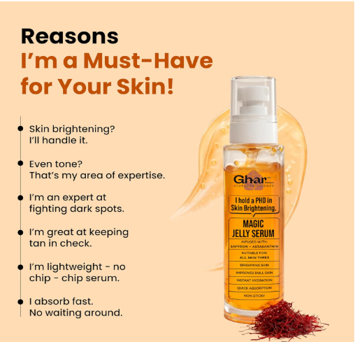 Ghar Soaps Magic Jelly Mist Serum | India’s First Jelly Mist Face Serum with Saffron, Niacinamide & Astaxanthin for Brightening, Even Skin Tone & Dark Spot Reduction | Lightweight, Non-Sticky, Quick Absorbing | For Men & Women – 100ml Ghar Soaps Magic Jelly Mist Serum | India’s First Jelly Mist Face Serum with Saffron, Niacinamide & Astaxanthin for Brightening, Even Skin Tone & Dark Spot Reduction | Lightweight, Non-Sticky, Quick Absorbing | For Men & Women – 100ml - Image 3