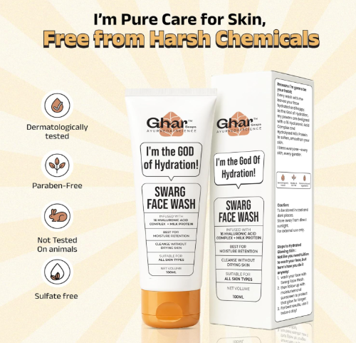 Ghar Soaps Swarg Face Wash | For soft and supple skin | With 16 Hyaluronic Acid Complex, Hydrolysed Milk Protein and Panthenol (Pro-Vitamin B5) | For All Skin Types Ghar Soaps Swarg Face Wash | For soft and supple skin | With 16 Hyaluronic Acid Complex, Hydrolysed Milk Protein and Panthenol (Pro-Vitamin B5) | For All Skin Types - Image 8