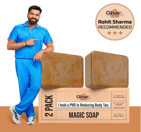 Ghar Soaps Sandalwood & Saffron Magic Soaps For Bath (100 Gms Pack Of 2) | Paraben Free | Chandan & Kesar Bath Soap | Handmade Soaps For Glowing | Skin Brightening Soap For Men & Women Ghar Soaps Sandalwood & Saffron Magic Soaps For Bath (100 Gms Pack Of 2) | Paraben Free | Chandan & Kesar Bath Soap | Handmade Soaps For Glowing | Skin Brightening Soap For Men & Women - Image 2
