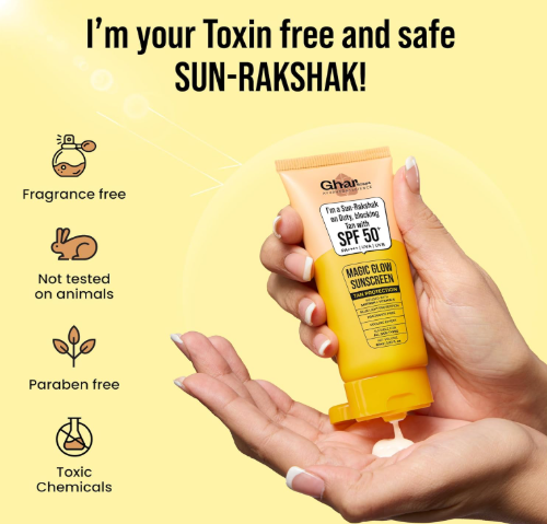 Ghar Soaps Magic Glow SPF 50+ PA++++ Mineral Sunscreen | UVA/UVB & Blue Light Protection | No White Cast, Non-Greasy (60g, Pack of 1) Ghar Soaps Magic Glow SPF 50+ PA++++ Mineral Sunscreen | UVA/UVB & Blue Light Protection | No White Cast, Non-Greasy (60g, Pack of 1) - Image 6