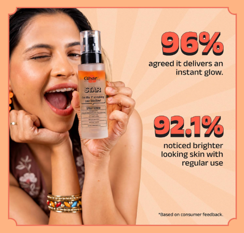 Ghar Soaps Star Spray Serum | For glowing and brightening skin | With Palash Extract & 5% Niacinamide | For all skin types (100ml) Ghar Soaps Star Spray Serum | For glowing and brightening skin | With Palash Extract & 5% Niacinamide | For all skin types (100ml) - Image 4