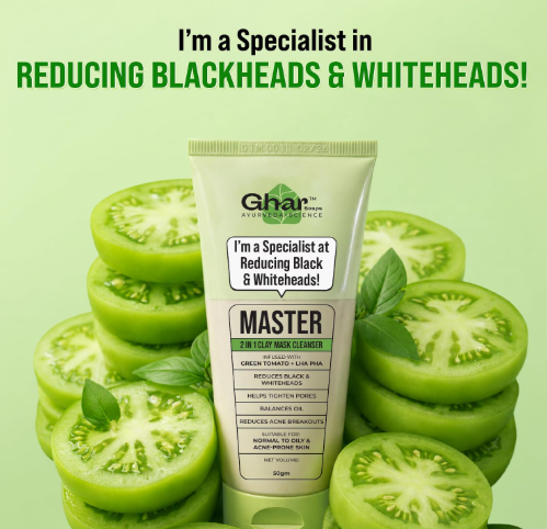 Ghar Soaps Master Clay Mask Cleanser | For reducing blackheads and whiteheads | With Green Tomato Extract & Kaolin + green clay | For all skin types (50ml) Ghar Soaps Master Clay Mask Cleanser | For reducing blackheads and whiteheads | With Green Tomato Extract & Kaolin + green clay | For all skin types (50ml) - Image 2