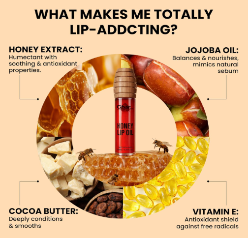 GHAR SOAPS Honey Lip Oil SPF 30 PA+ | Hydrating, Non-Sticky Gloss with Honey & Vitamin E (10 ml, Kiss Me Babe) GHAR SOAPS Honey Lip Oil SPF 30 PA+ | Hydrating, Non-Sticky Gloss with Honey & Vitamin E (10 ml, Kiss Me Babe) - Image 3