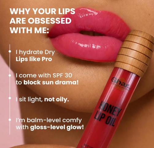 GHAR SOAPS Honey Lip Oil SPF 30 PA+ | Hydrating, Non-Sticky Gloss with Honey & Vitamin E (10 ml, Kiss Me Babe) GHAR SOAPS Honey Lip Oil SPF 30 PA+ | Hydrating, Non-Sticky Gloss with Honey & Vitamin E (10 ml, Kiss Me Babe) - Image 4
