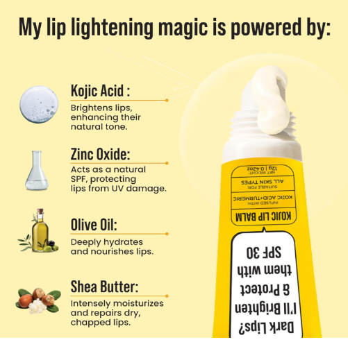 Ghar Soap Brightening kojic Lip Balm with SPF 30 | For Dark, Pigmented, Dry, Flaky Lip | SPF 30 for Sun Damage and Discoloration | Lip Balm for Glossy Buttery Soft Pink Lips| For Women & Men - (12 gm) Ghar Soap Brightening kojic Lip Balm with SPF 30 | For Dark, Pigmented, Dry, Flaky Lip | SPF 30 for Sun Damage and Discoloration | Lip Balm for Glossy Buttery Soft Pink Lips| For Women & Men - (12 gm) - Image 4